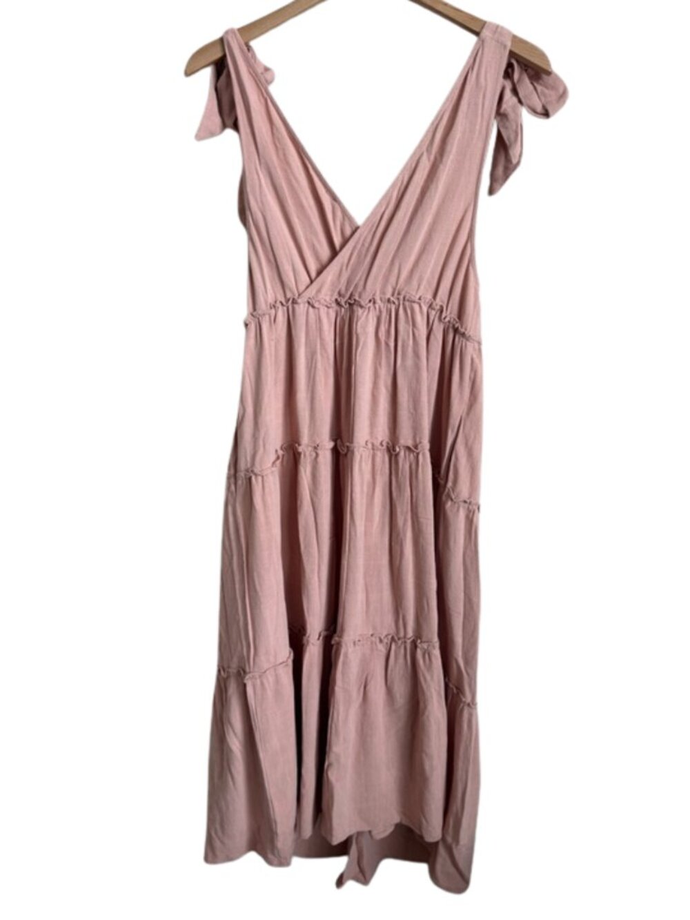 Billy J Linen Midi Dress Cottagecore Boho Wedding Guest Blush Pink NWT AU10 US6 - Picture 8 of 9